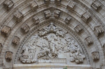 Main Door at Seville Cathedral, one of the largest churches in the world, Seville