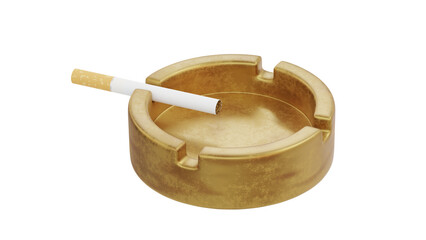 cigarette in ashtray 3D rendering