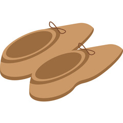 Pair of tan brown leather oxford shoes with brown laces on a transparent white background showcasing classic footwear design and craftsmanship detail