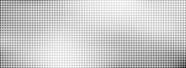 Halftone dots pattern background. Black and white dotted gradient with vintage comic style. Vector pop art design.