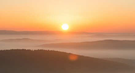 Minimalist sunrise landscape representing a new beginning