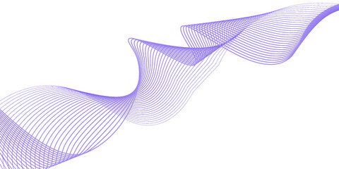 Flowing particles wave pattern, blue and purple gradient color isolated on white background. Vector in concept of AI technology, science, music, modern.
