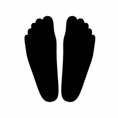 Human foot vector silhouette. Foot on a white background. Human body part. Great for logos and paths.