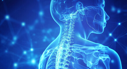 Digital illustration of an x ray shoulder joint bone paint problem