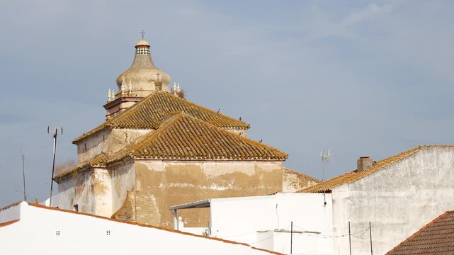 Convent of the Discalced Mercedarians of the Holy Trinity of Cartaya (Province of Huelva, Spain). 4k. 50fps. slow motion