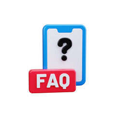 mobile FAQ 3d render icons
