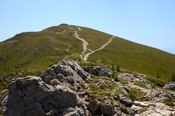winding path on mountain peak
