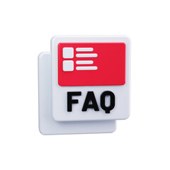 product FAQ 3d render icons