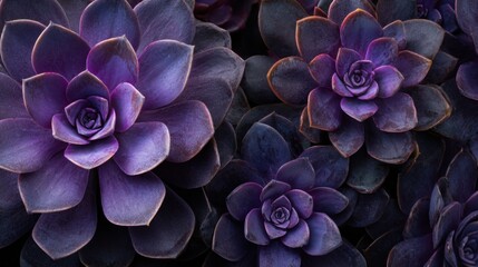 Stunning purple succulents in nature