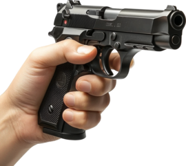 hand with gun