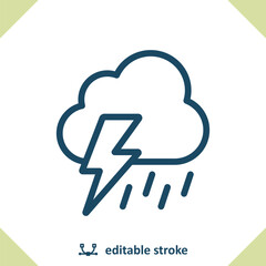 Storm Icon - Cloud, Rain, Lighting Bolt, Raining, Lightning Storm