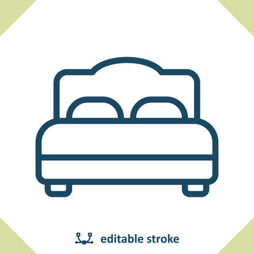 Bed Icon. Bedroom, Furniture