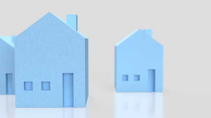 The Blue house for Property or Building concept 3d Rendering.