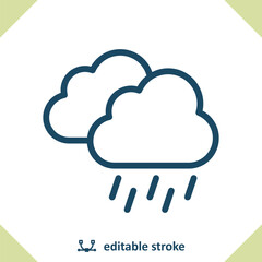 Raining Icon - Rain, Weather, Cloud, Cloudy, Raindrop, Droplet