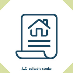 Lease Icon. Contract, Mortgage, Real Estate, House, Home