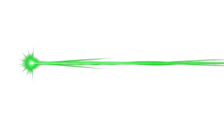 horizontal green laser light beam glowing line on black background energy streak effect clean png