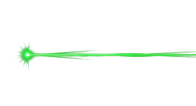 horizontal green laser light beam glowing line on black background energy streak effect clean png