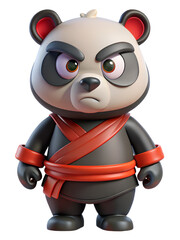 Angry Panda Ninja Character Design with Red Band for Animation and Games © BiswajeetM.