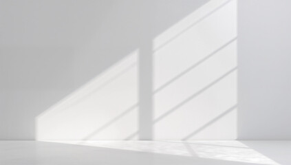 Fototapeta premium Elegant Minimalist White Wall with Subtle Shadow Designs