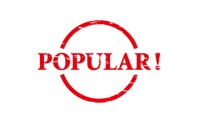 POPULAR! - POPULAR! text written on Red Rubber Stamp 
