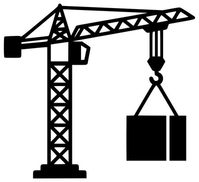 industry illustration construction silhouette crane logo equipment icon development outline sky engineering business tower industrial city heavy work architecture shape transportation vector graphic b
