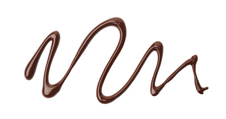 Sample of tasty melted chocolate isolated on white, top view
