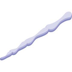 A Long Icicle Suspended Against A White Background With A Subtle Blue Outline And Soft Shadow Enhancing Its Jagged Edges And Delicate Form