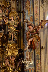 Seville, Spain 03.25.2019: The High Altar in Church of the Divine Savior - Iglesia Colegial del Salvador in Seville