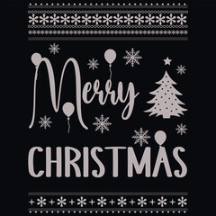 Merry christmas design with tree and snowflakes