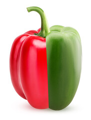 Bell pepper one half green another red