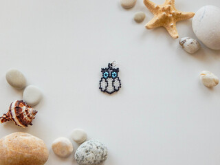 Cute colorful key chain and sea conch