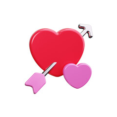 Heart with Arrow 3d render icons