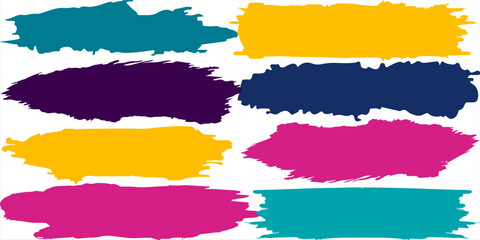  Ink brush strokes. Colorful texture paint frames.  Design for poster, invitation, gift card, coupon, book cover, photography overlay, web banner.