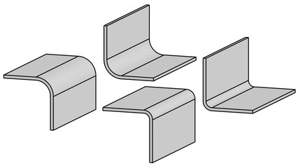 L-Profiles with Bend Radius Rounded L-Bracket Angels