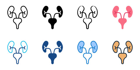 Urology icon set multiple style collection 
