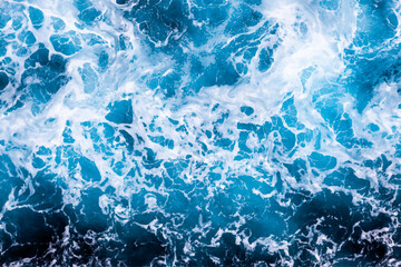 Ocean water background. Top view of elegant foamy water. Can be used in covers, packaging, posters, textures, wallpapers, art and design projects. Picturesque vector illustration.