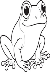 Cute Cartoon Frog on Lily Pad or Lotus Pond Scene kids Coloring page with Dragonflies children Outline Drawing coloring book activity Print