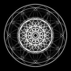 black and white circle geometric pattern background 