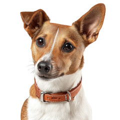 Dog with distinctive collar png pet png canine png animal png portrait png cute png accessory png leather png tag png domestic png transparent background image