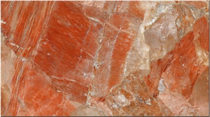 Fototapeta premium Exploration of orange marble patterns natural quarry stone texture geology close-up view artistry in earth materials