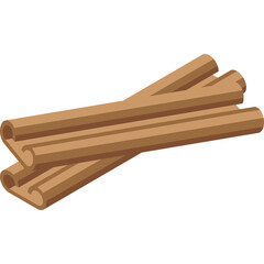 A Pile Of Three Light Brown Cinnamon Sticks On A Transparent Background With Subtle Pixelation Creating An Artistic Texture