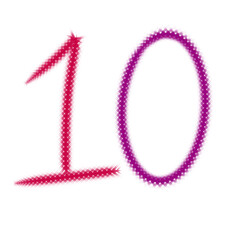 Handmade 10 number in wording ten vector illustration png with transparent background art