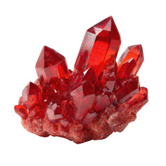 Vibrant red crystal cluster png gemstone png mineral png geology png sharp png facets png rock png gem png quartz png shiny png transparent background image