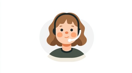 Customer service representative engaged in call center support digital workspace illustration friendly environment