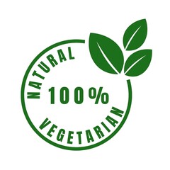  stamp 100% Natural vegetarian 