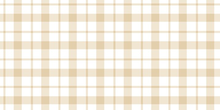 Beige gingham checkered pattern background. Elegant beige plaid woven pattern background. Seamless tartan pattern for fabric, wrapping, and design.