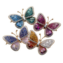 Intricately designed butterfly brooches png jewelry png accessory png enamel png fashion png decorative png pin png colorful png set png elegant png transparent background image