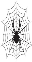 Obraz premium spider on web silhouette vector