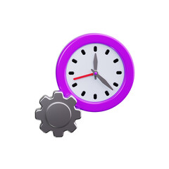 Time management 3d render icons