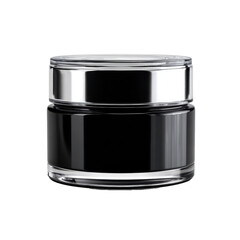 Cosmetic black jar with transparent lid png beauty png skincare png cream png container png packaging png product png mockup png glossy png transparent background image